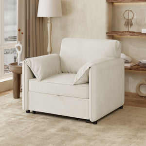 Convertible Pull Out Sofa Bed, 3 In 1 Convertible Sleeper Chair Adjustable Backrest With Thicked Cushions by Couch.com