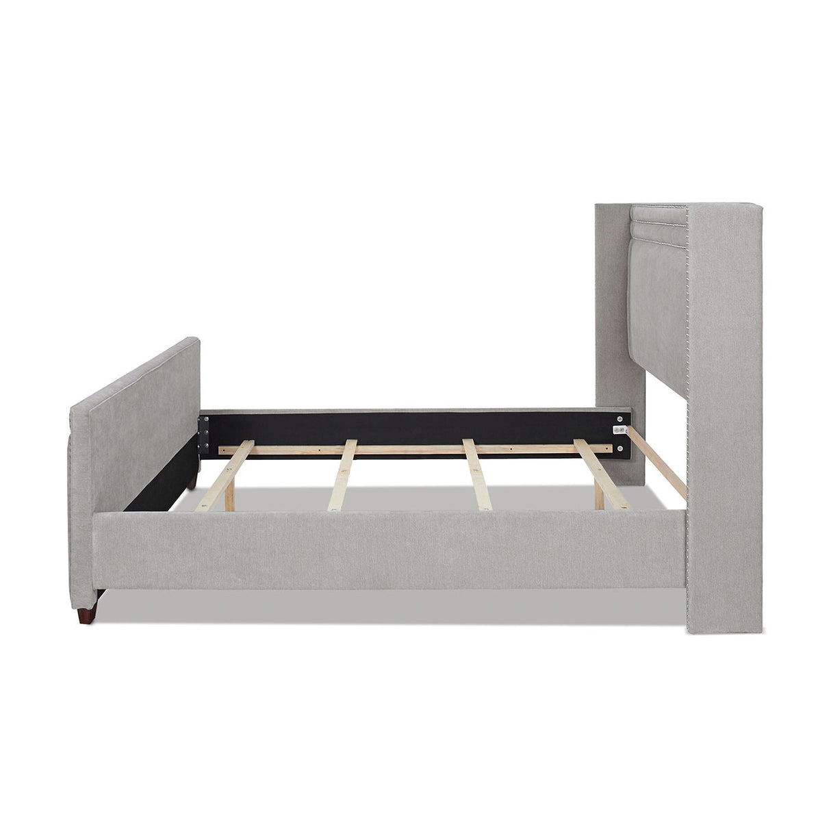 Elle - Wingback Upholstered King Bed - Silver Gray by Couch.com
