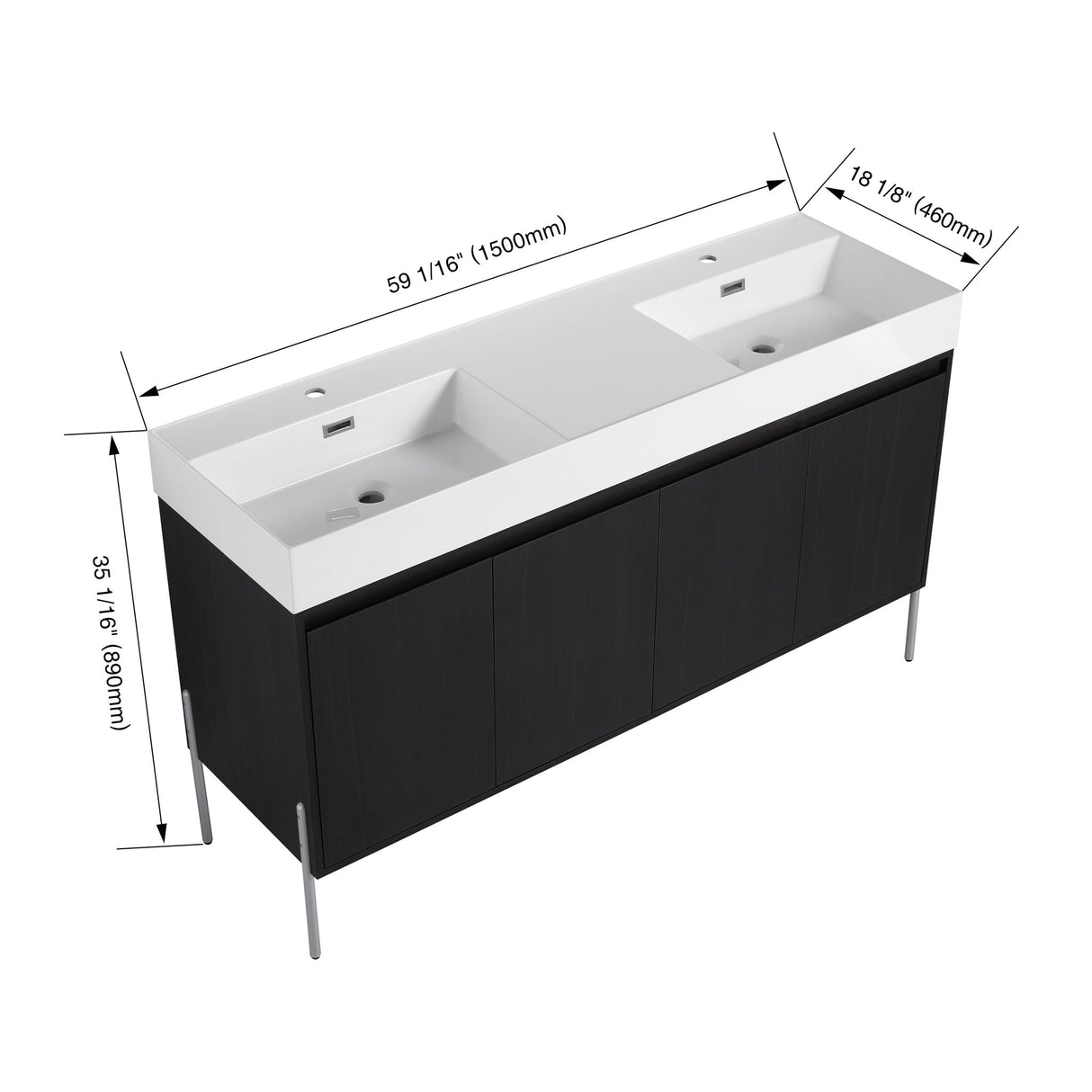 Freestanding Bathroom Vanity With Resin Sink And Storage Cabinet by Couch.com