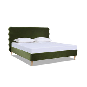 Stockholm - Modern Wavy Headboard Platform Bed by Couch.com