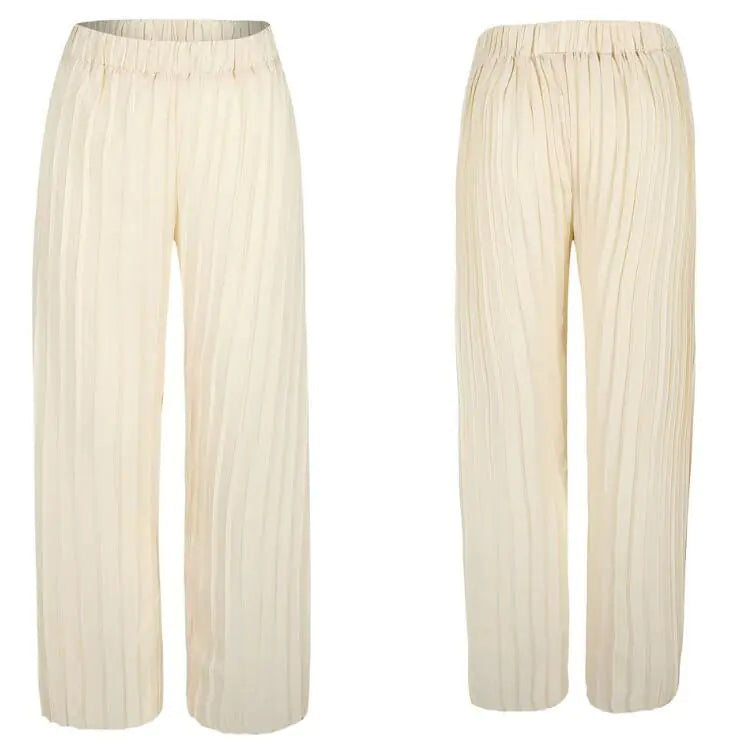 Stylish Loose Wrinkle-Detail Casual Pants for Summer