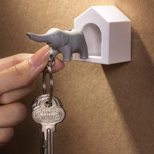 Whistle Key Ring and Key Holder Elephant Grey Keys Organizer Hanger for Home