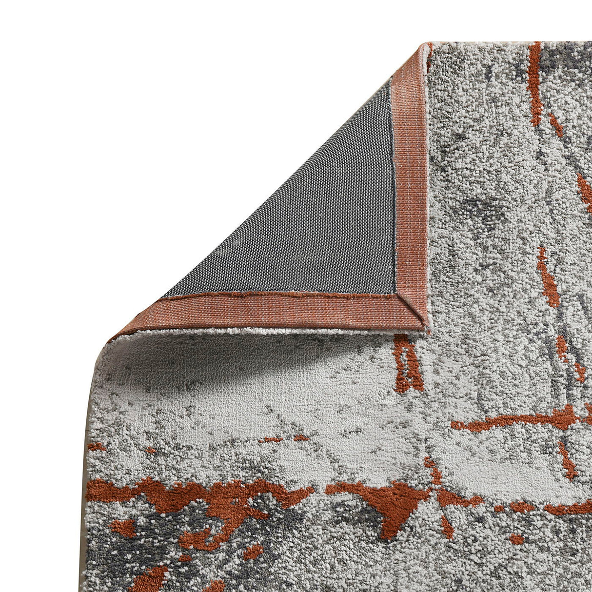 Quarry - 5.25' X 6.5' Abstract Area Rug - Gray / Orange by Couch.com