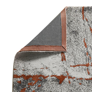 Quarry - 5.25' X 6.5' Abstract Area Rug - Gray / Orange by Couch.com