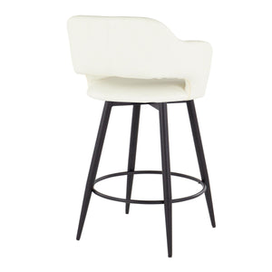 Margarite - Contemporary Fixed Height Counter Stool With Swivel With Round Footrest (Set of 2) by Couch.com