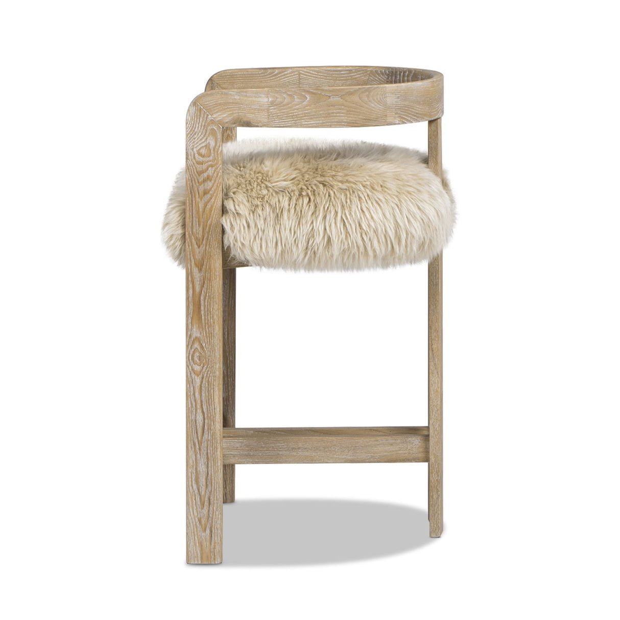 Millwick - Low Back Genuine Fur Counter Stool - Natural Blonde by Couch.com