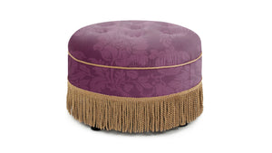 Yolanda - Luxurious Upholstery Round Upholstered Accent Ottoman by Couch.com