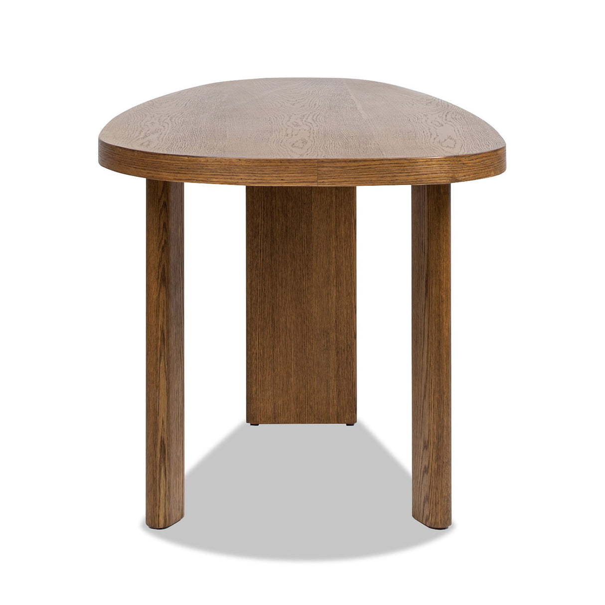 Melvin - Modern Oak Oblong Oval Console Desk - Cafe Brown Oak by Couch.com