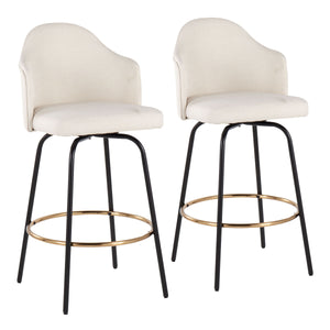 Ahoy - Contemporary Fixed Height Counter Stool Round Footrest (Set of 2) by Couch.com