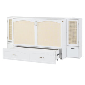 Murphy Wall Bed With Drawer And Rattan Decoration by Couch.com