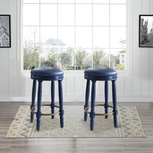 360° Swivel Wooden Barstools With Upholstered Seat, Counter Height (Set of 2) by Couch.com