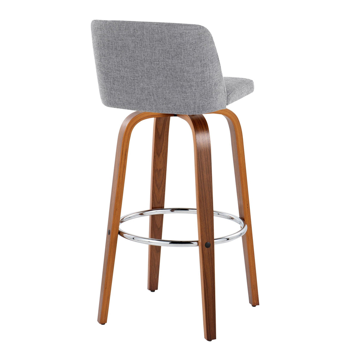 Toriano - Mid Century Modern Fixed Height, Barstool With Swivel With Round Footrest (Set of 2) by Couch.com
