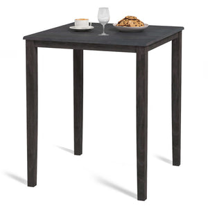 Square Dining Table with Solid Wood Frame for 4-Person-Gray