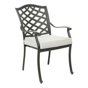 Outdoor 5 Piece Round Dining Set With 4 Arm Chairs - Cast Silver by Couch.com