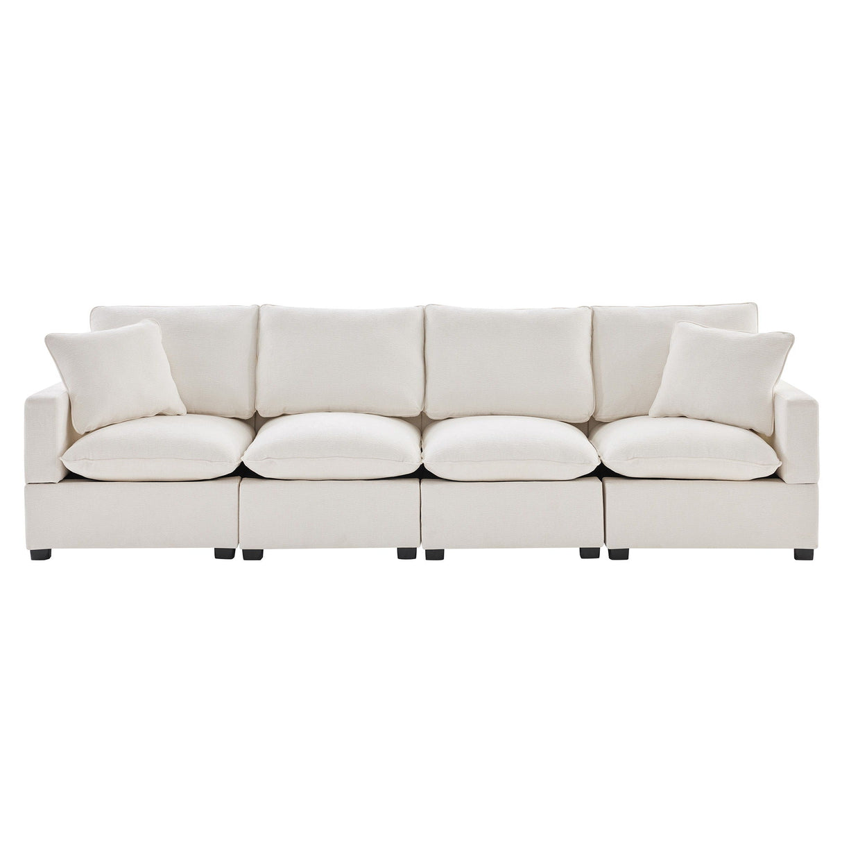 Modern Modular Sofa, 4 Seat Chenille Sectional Couch Set With 2 Pillows Included, Freely Combinable Indoor Funiture For Living Room, Apartment, Office by Couch.com