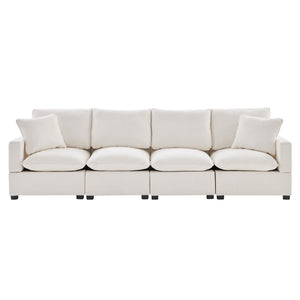 Modern Modular Sofa, 4 Seat Chenille Sectional Couch Set With 2 Pillows Included, Freely Combinable Indoor Funiture For Living Room, Apartment, Office by Couch.com