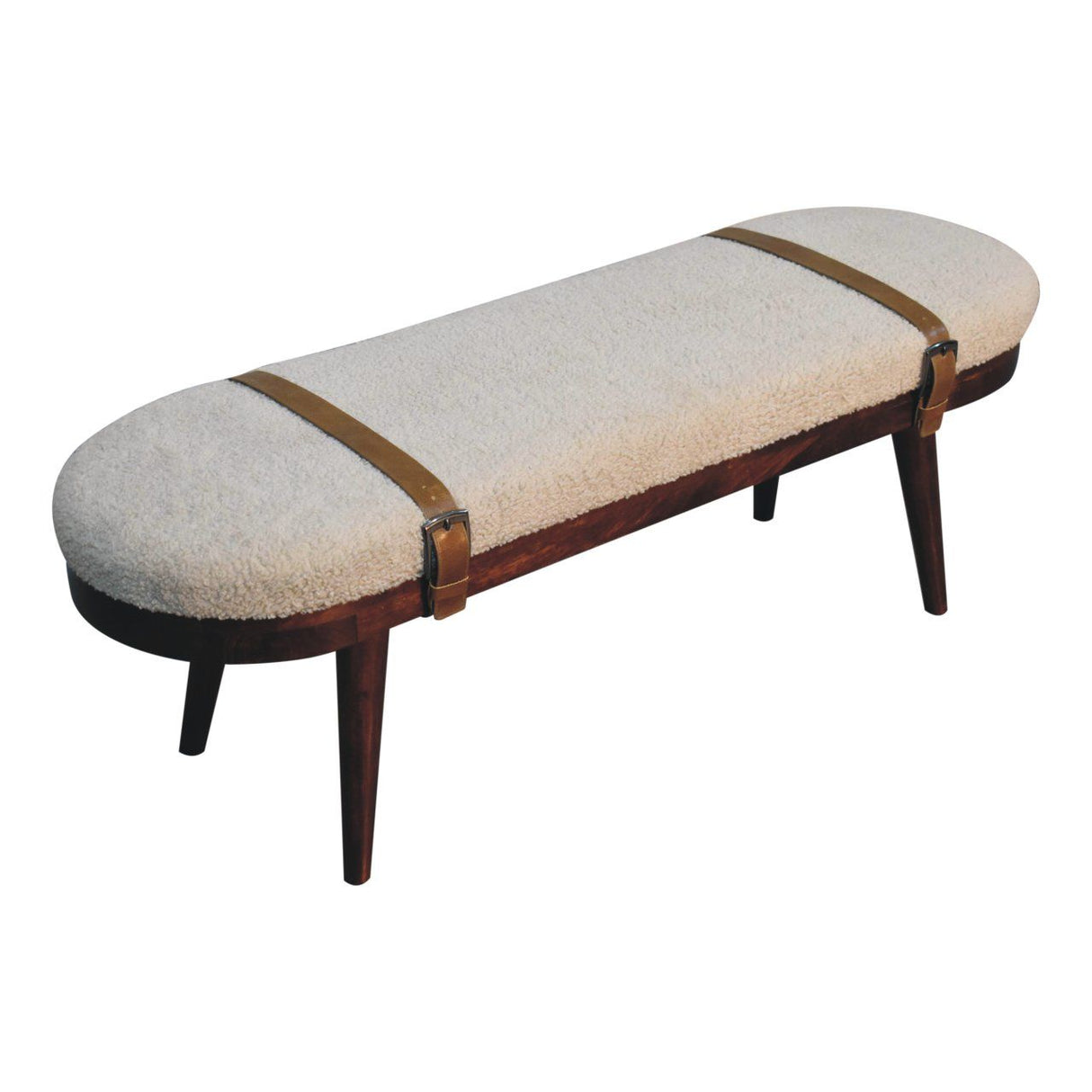 Nordholm Boucle Bench - Walnut by Couch.com