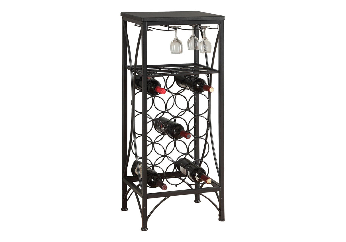 Home Bar, Wine Rack, Transitional - Black by Couch.com