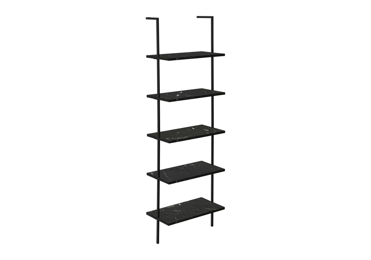 Bookshelf, Bookcase, Etagere, Ladder, 5 Tier, For Office, Marble Look Contemporary & Modern by Couch.com