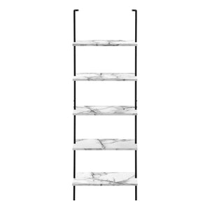 Bookshelf, Bookcase, Etagere, Ladder, 5 Tier, For Office, Marble Look Contemporary & Modern by Couch.com