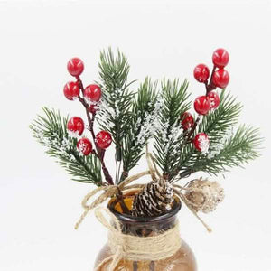 Fake Snow Frost Pine Branch Cone Berry Holly Christmas Tree Christmas Ornament