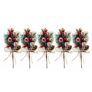 Fake Snow Frost Pine Branch Cone Berry Holly Christmas Tree Christmas Ornament