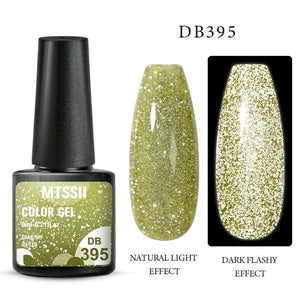 Fashion 2022 Reflective Glitter Gel Nail Polish 8 Colors Sparkling Auroras Permanent UV Diamond Gel Nail Polish Gel For Girls and Womens
