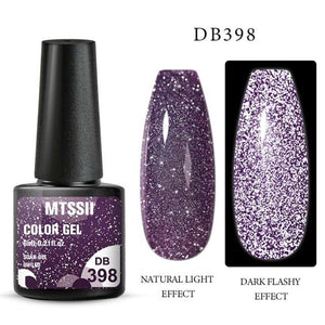 Fashion 2022 Reflective Glitter Gel Nail Polish 8 Colors Sparkling Auroras Permanent UV Diamond Gel Nail Polish Gel For Girls and Womens