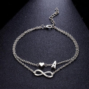 Fashion Bracelets Silver Color Geometric Infinity Symbol Letters Sterling Silver Adjustable Mother's Day Jewelry Gift Birthday Valentine’s Day Gifts For Women Mom Wife Girls