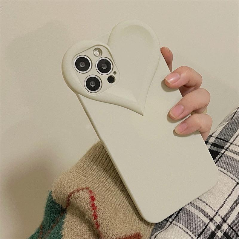 Fashion Cool Black Love Heart Phone Case For iPhone 14 13 Pro Max 12 11 XR XS Dustproof Soft Shockproof Back Cover  Luxury Soft Back Cover Raised Full Camera Protection Bumper Silicone Shockproof Phone Case