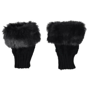 Fashion Fingerless Warm Wool Knitted Classic Fur Half One Size Finger Gloves For Women Cute Soft And Comfortable Trendy Fashion Stretchy Gloves For Women