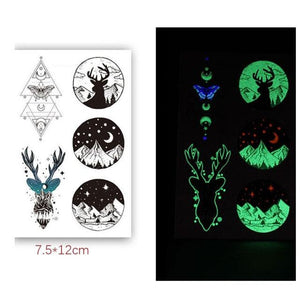Fashion Luminous Sticker Tattoos Waterproof Temporary Different Luxury Tattoos For Womens Mens Kids