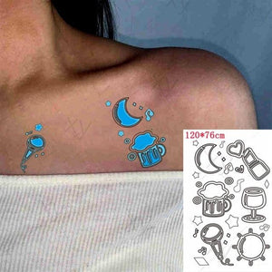 Fashion Luminous Sticker Tattoos Waterproof Temporary Different Luxury Tattoos For Womens Mens Kids
