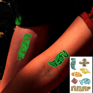 Fashion Luminous Sticker Tattoos Waterproof Temporary Different Luxury Tattoos For Womens Mens Kids