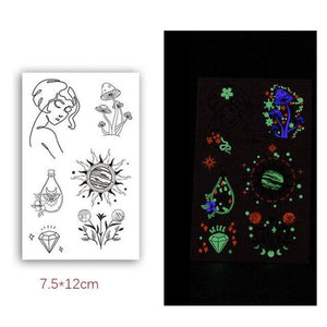 Fashion Luminous Sticker Tattoos Waterproof Temporary Different Luxury Tattoos For Womens Mens Kids