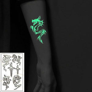 Fashion Luminous Sticker Tattoos Waterproof Temporary Different Luxury Tattoos For Womens Mens Kids