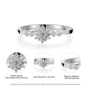 Fashion Luxury 925 Sterling Silver Snowflake Ring  - 2021 Trending Fashion Jewelry for women Wedding Band Ring Promise Love Engagement Rings