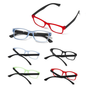 Fashion Men Women Reading Glasses Rectangle Spring Anti Glare Lightweight Reading Eyeglasses No Screw Detachable Design Eyeglasses Hyperopia Presbyopia Vision Care Eyewear