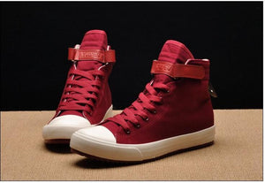 Fashion New Mens Light Breathable Canvas Casual Black White  High Top Solid Color Sneakers Shoes Vulcanized Mens Sports Walking Jogging Non Slip Athletic Sneakers