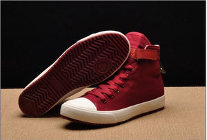 Fashion New Mens Light Breathable Canvas Casual Black White  High Top Solid Color Sneakers Shoes Vulcanized Mens Sports Walking Jogging Non Slip Athletic Sneakers