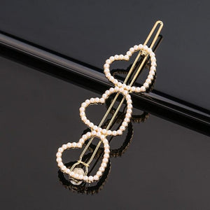 Fashion Pearl Hair Clip Women Girls Elegant Design Triangular Star Round Hairpin Barrette Hair Pins Ponytail Gorgeous Hair Accessories For Women