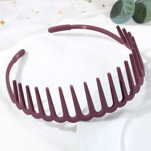 Fashion Simple Headdress Solid Color Resin Hair Comb Hairbands Headband Hair Hoop Bezel With Teeth Gorgeous Hair Accessories For Women