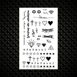 Fashion Small Sexy Black Temporary Waterproof Tattoo Cute Star Heart Tattoos Sticker Body Finger Tattoo For Kids Womens