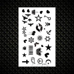 Fashion Small Sexy Black Temporary Waterproof Tattoo Cute Star Heart Tattoos Sticker Body Finger Tattoo For Kids Womens