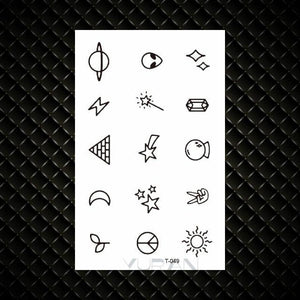 Fashion Small Sexy Black Temporary Waterproof Tattoo Cute Star Heart Tattoos Sticker Body Finger Tattoo For Kids Womens