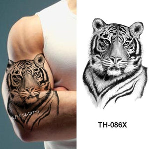 Fashion Temporary Sticker Tiger Tattoo Waterproof Removable Realistic Body Tatoo For Mens