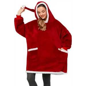Fashion Winter Oversized Hoodie Women Sweatshirt Hooded Bathrobe Coats Blanket With Sleeves Fleece Christmas TV Blanket Warm Blank Flannel Hoodie Cozy Plush Blanket Hooded Blanket Design Hoodie For Men Women