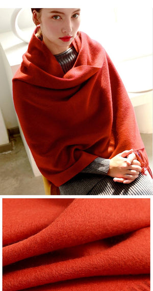 Fashion Winter Soft Wool Scarf Thickening Cashmere Lightweight Scarves Elegant Scarves Cashmere Escharpe Scarfs Lightweight Shawls Hijabs Shawls Scarves Warm Warps For Women