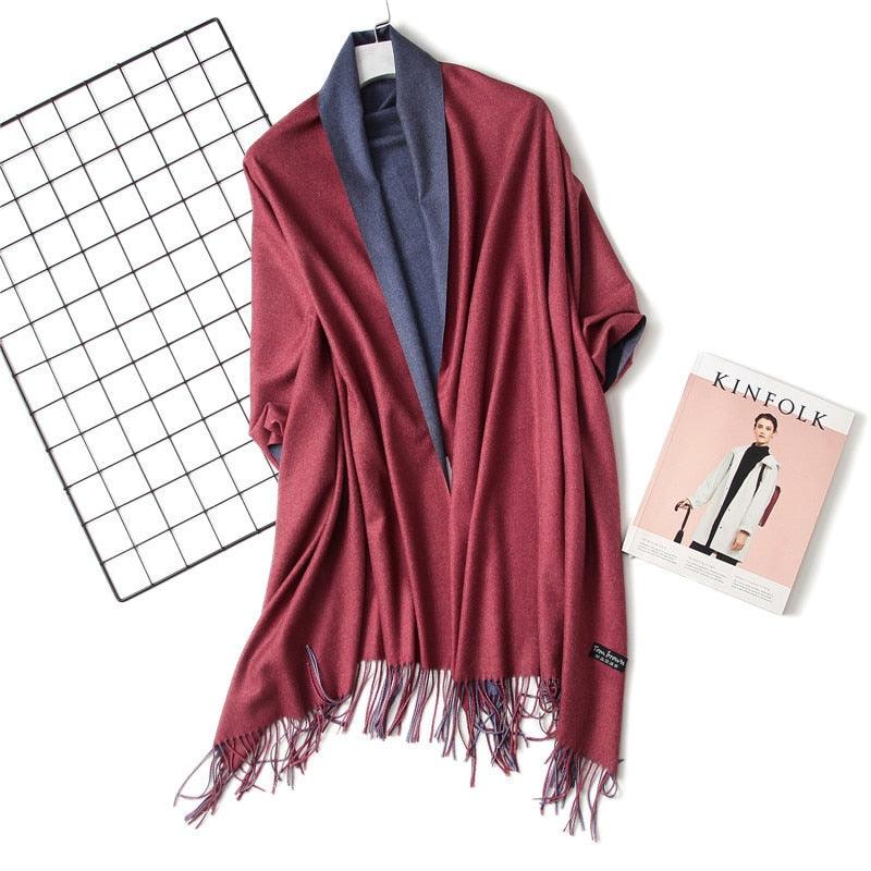Fashion Winter Solid Soft Scarf Cashmere Lightweight Scarves Shawls Cashmere Escharpe Scarfs Lightweight Shawls Hijabs Shawls Escharpe Elegant Wrap Blanket Bandana Tassel For Lady