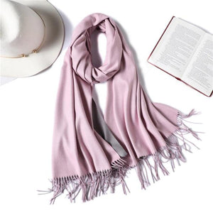 Fashion Winter Solid Soft Scarf Cashmere Lightweight Scarves Shawls Cashmere Escharpe Scarfs Lightweight Shawls Hijabs Shawls Escharpe Elegant Wrap Blanket Bandana Tassel For Lady
